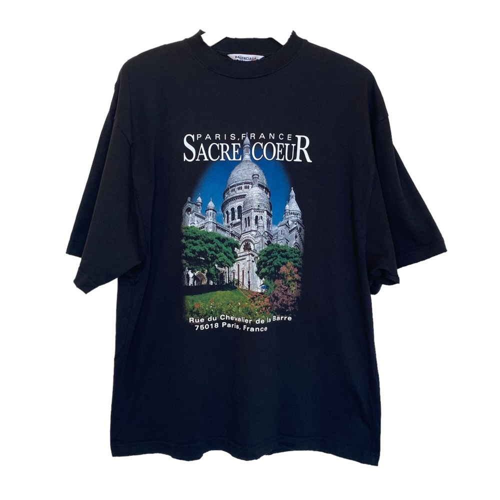 Balenciaga Paris Black Distressed Tee Size XS - Picture 2 of 11